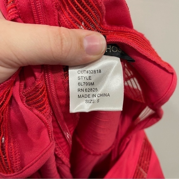 Tadashi Shoji Pink Illusion Sleeveless Meah Dress Size Small Stripe Jersey - Picture 8 of 10